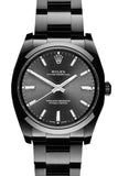 Rolex Black-Pvd Oyster Perpetual Black Dial Stainless Steel Boc Coating Mens Watch / None Pvd