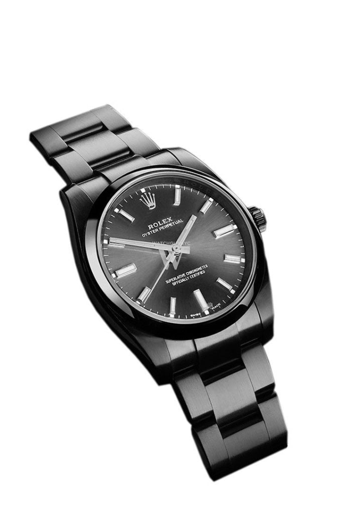 ROLEX Custom Black pvd Oyster Perpetual 114300 WatchGuyNYC