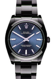 Rolex Black-Pvd Oyster Perpetual Blue Dial Stainless Steel Black Boc Coating Mens Watch 114300 /