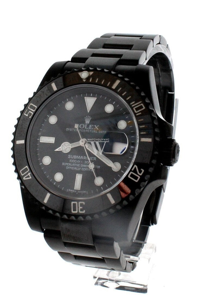 ROLEX Custom Black PVD Submariner Black Dial Cerachrom Bezel 116610 WatchGuyNYC