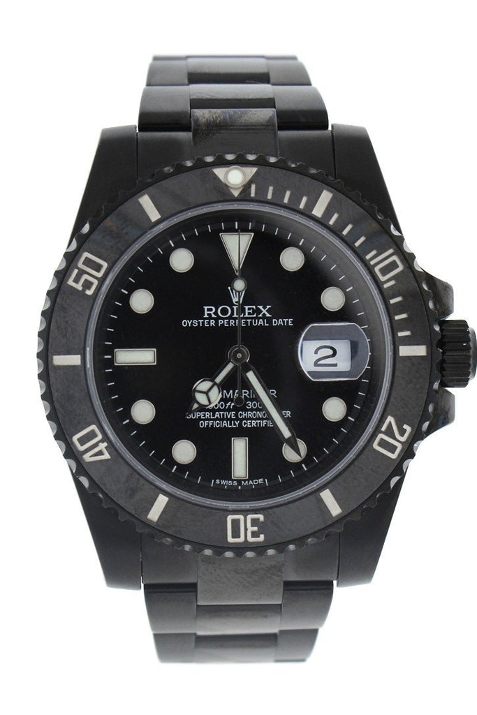 Rolex Custom Black-PVD Submariner Black Dial Cerachrom Bezel 116610 Black / None