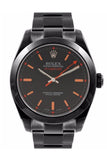 Rolex Black-Pvd Milgauss Black Blue Index Dial Domed Bezel Boc Coating Oyster Bracelet Unisex Watch