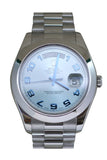 Rolex Day Date II 41 Ice Blue Arab Dial Platinum President Automatic Men's Watch 218206