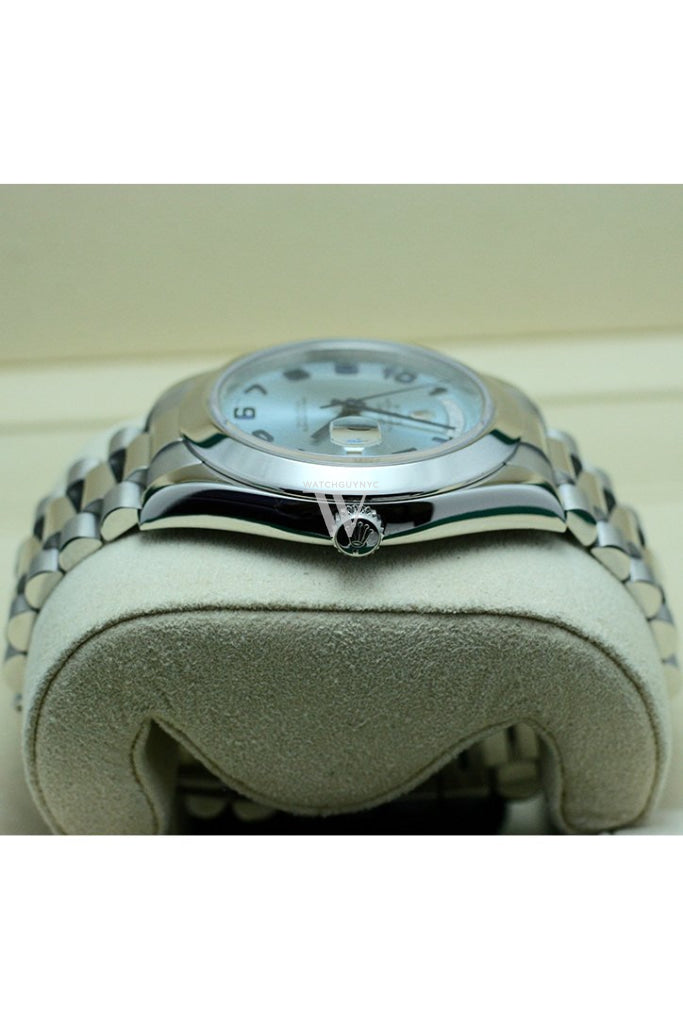 Rolex Day Date Ii 41 Ice Blue Arab Dial Platinum President Automatic Mens Watch 218206