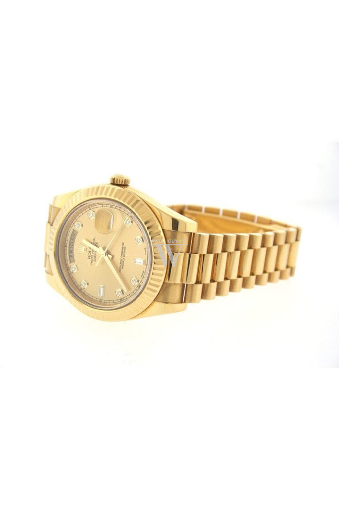 Rolex 218238 Day Date II 41 18K Yellow Gold Diamond Men WatchGuyNYC