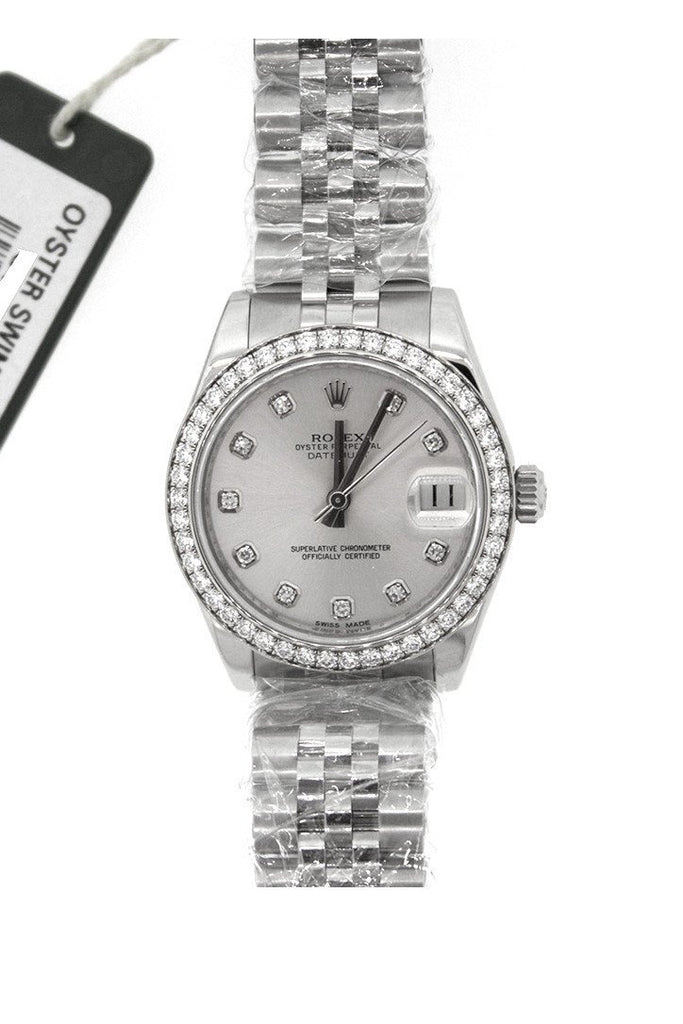 Rolex Datejust 31 Silver Diamond Dial Jubilee Watches 178384 Pre-Owned-Watches