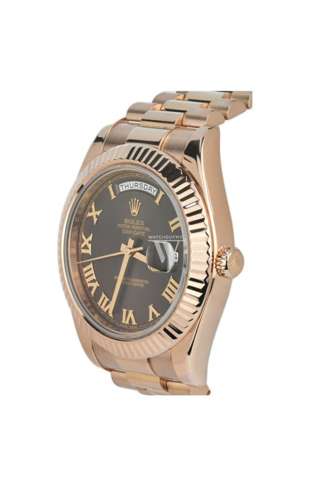 Rolex day date ii rose gold chocolate dial discount
