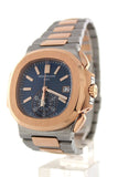Patek Philippe Nautilus Mechanical Blue Dial Stainless Steel And 18Kt Rose Gold Mens Watch