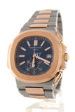 Patek Philippe Nautilus Mechanical Blue Dial Stainless Steel And 18Kt Rose Gold Mens Watch