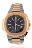 Patek Philippe Nautilus Mechanical Blue Dial Stainless Steel And 18Kt Rose Gold Mens Watch