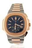 Patek Philippe Nautilus Mechanical Blue Dial Stainless Steel And 18Kt Rose Gold Mens Watch