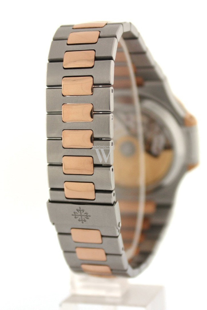 Patek Philippe Nautilus Mechanical Blue Dial Stainless Steel And 18Kt Rose Gold Mens Watch