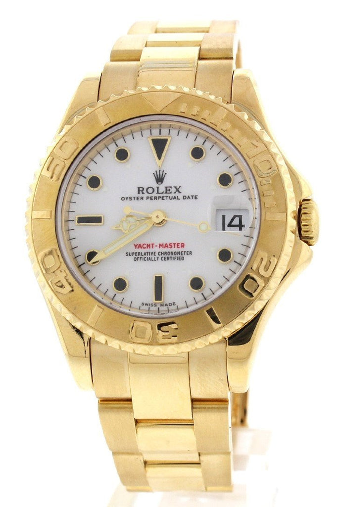 Rolex Yacht-Master White Dial Steel 18K Yellow Gold Ladies Watch 169628 Pre-Owned-Watches