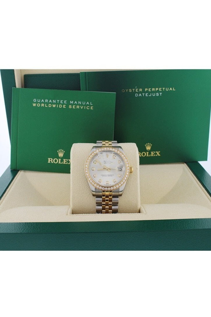 Rolex Datejust 31 Diamond Dial Gold Ladies 178383 | WatchGuyNYC