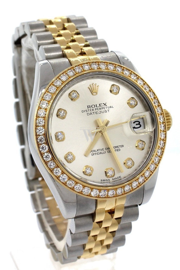 Rolex Datejust 31 Diamond Dial Gold Ladies 178383 WatchGuyNYC