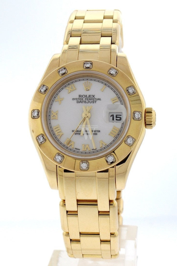 Rolex Oyster Perpetual Pearlmaster 18Kt Yellow Gold Diamond Ladies Watch 80318 Pre-Owned-Watches