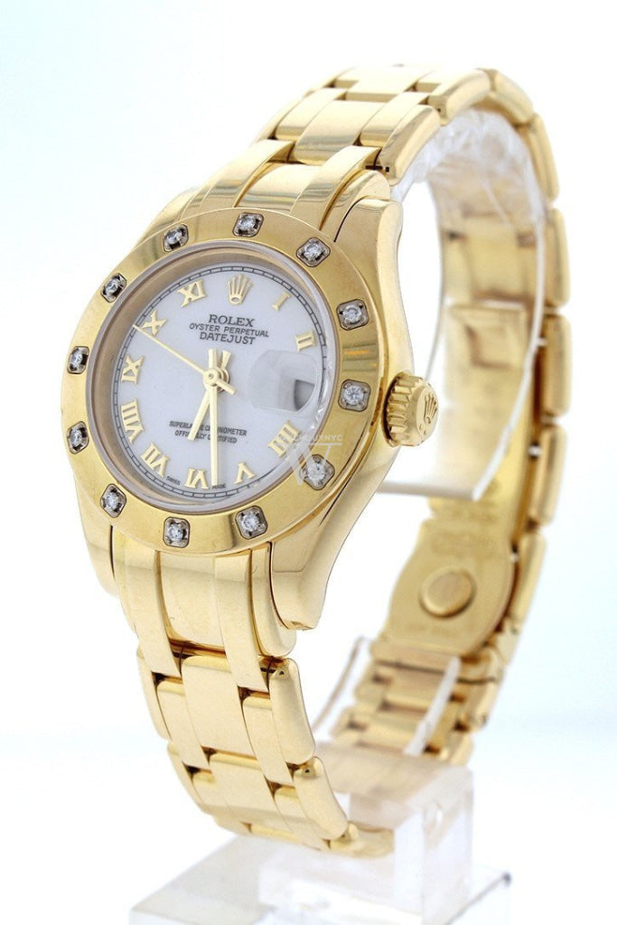 Rolex Oyster Perpetual Pearlmaster 18Kt Yellow Gold Diamond Ladies Watch 80318 Pre-Owned-Watches