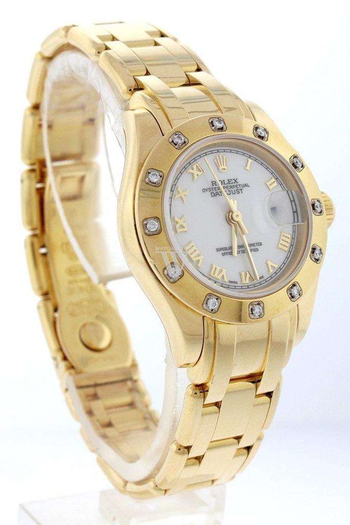 Rolex Oyster Perpetual Pearlmaster 18Kt Yellow Gold Diamond Ladies Watch 80318 Pre-Owned-Watches