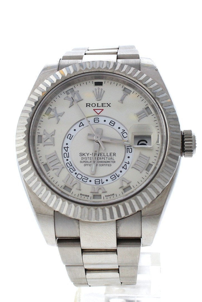 Rolex Sky Dweller Ivory Dial 18K White Gold Oyster Automatic Mens Watch 326939 Pre-Owned-Watches