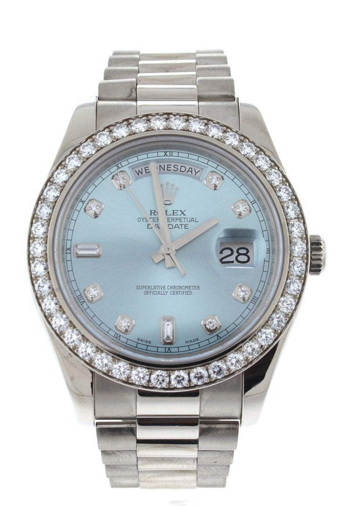Rolex 218349 Day Date II President 41 Platinum Diamond Dial Men s