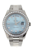 ROLEX Day-Date II 41 Blue Dial 18K White Gold President Men's Watch 218349 Pre owned Watch