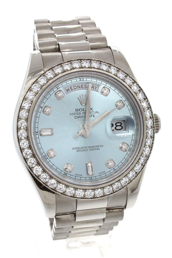 Rolex Day-Date Ii 41 Silver Dial 18K White Gold President Mens Watch 218349 Pre-Owned-Watches
