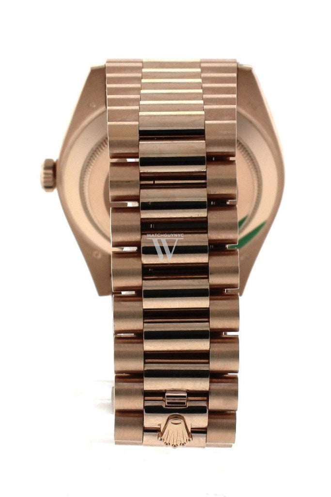 Rolex Day-Date 40 Sundust Stripe Dial 18K Everose Gold Mens Watch 228235 Pre-Owned-Watches