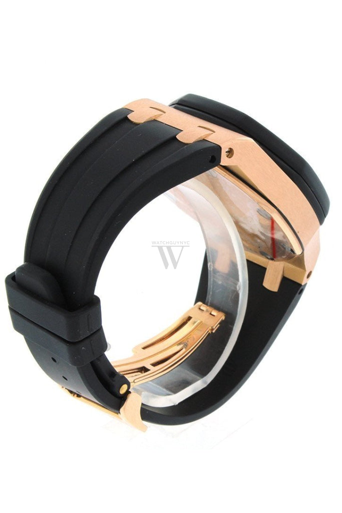 Audemars Piguet Royal Oak Offshore Black Dial 18Kt Rose Gold Rubber Chronograph Mens Watch