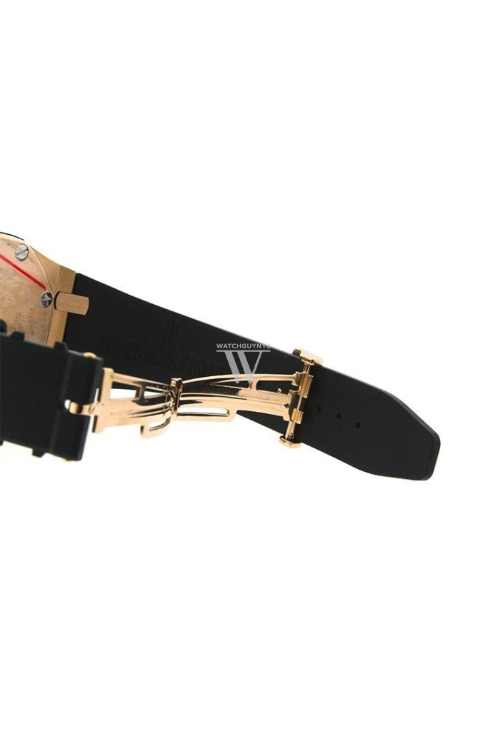 Audemars Piguet Royal Oak Offshore Black Dial 18Kt Rose Gold Rubber Chronograph Mens Watch