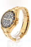 Rolex Gmt Master Ii Black Dial Bracelet 18Kt Yellow Gold Mens Watch 116718 Pre-Owned-Watches