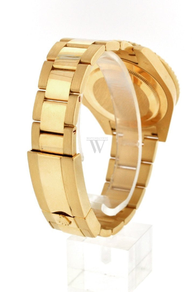 Rolex Gmt Master Ii Black Dial Bracelet 18Kt Yellow Gold Mens Watch 116718 Pre-Owned-Watches