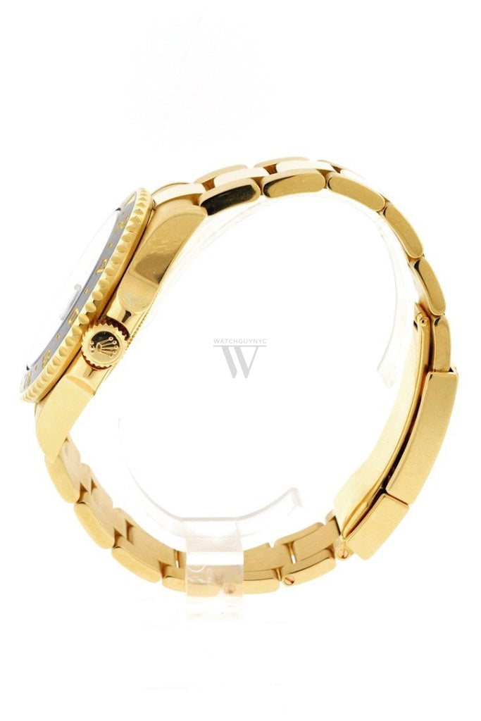 Rolex Gmt Master Ii Black Dial Bracelet 18Kt Yellow Gold Mens Watch 116718 Pre-Owned-Watches