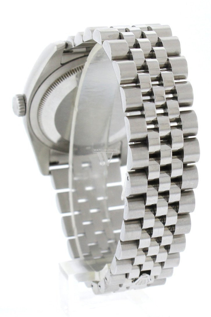 Rolex Datejust 36 Silver Diamond Dial 18K White Gold Bezel Watches 116234 Pre-Owned-Watches