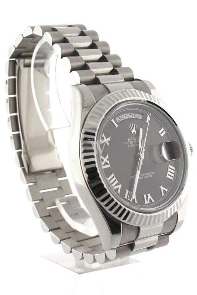 Rolex Day-Date Ii 41Mm President White Gold Chocolate Dial Mens Watch 218239 Pre-Owned-Watches