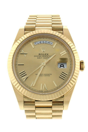 Rolex Day-Date 40 Champagne Roman Dial 18K Yellow Gold President Automatic Mens Watch 228238 / None