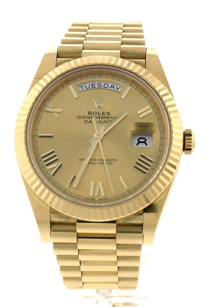 Rolex Day-Date 40 Champagne Roman Dial 18K Yellow Gold President Automatic Mens Watch 228238