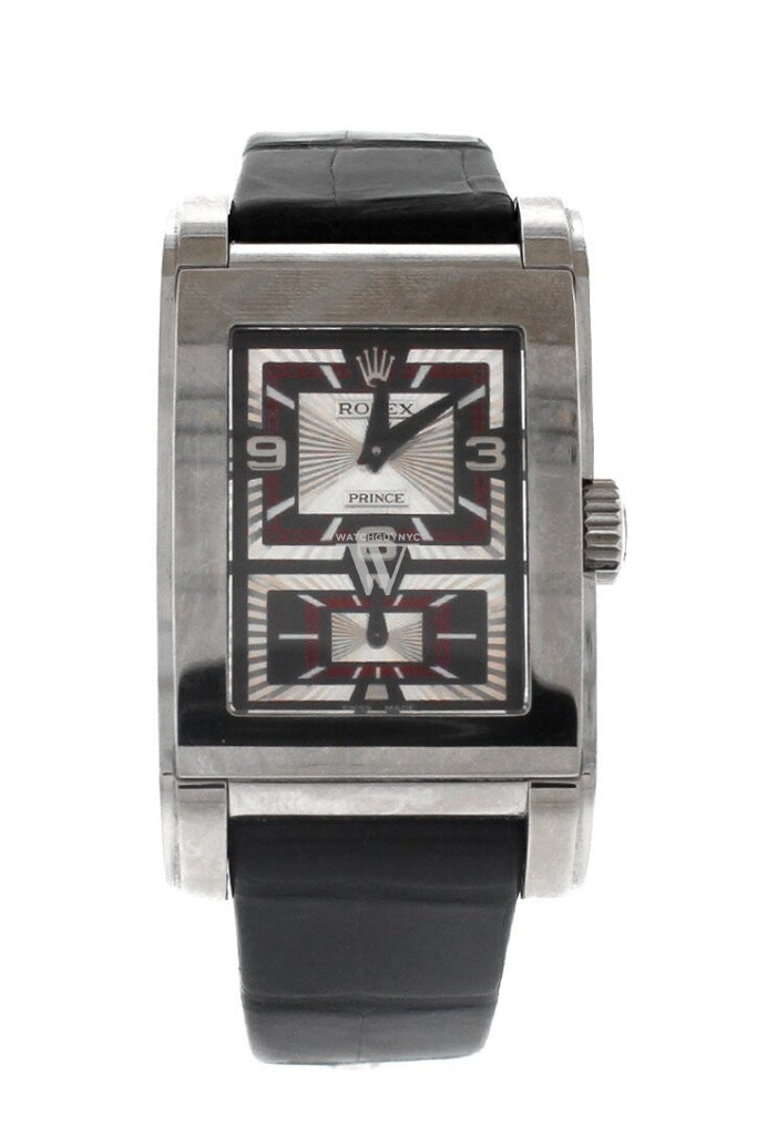 ROLEX Cellini Prince Black Dial White Gold Mens Watch WatchGuyNYC 5443 9