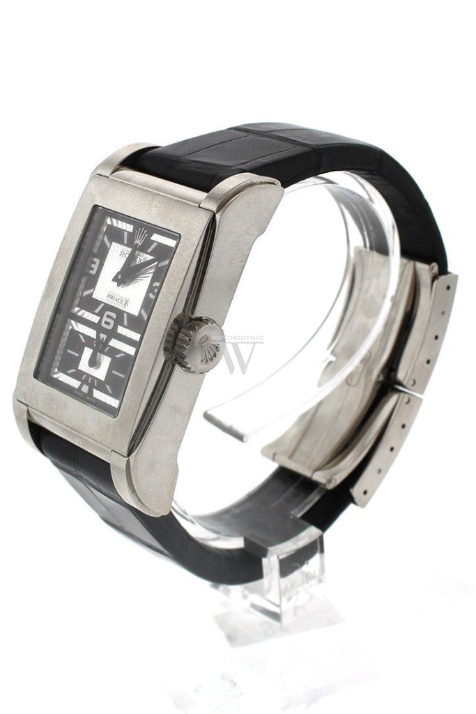 Rolex Cellini Prince 18K White Gold Mens Watch 5443/9 Pre-Owned-Watches