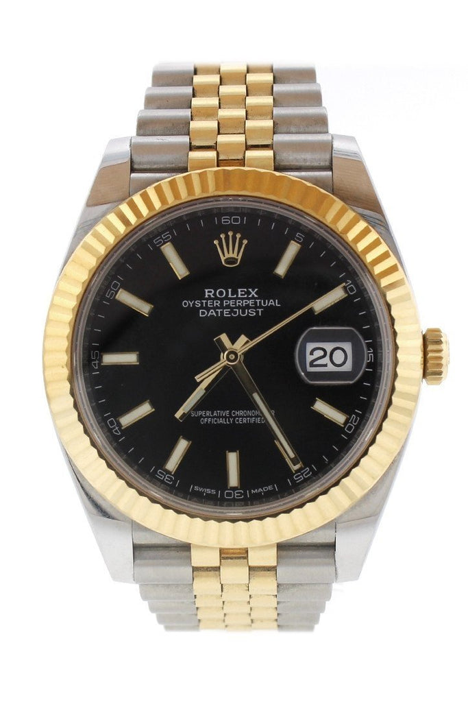 Rolex Datejust 41 Black Dial 18K Yellow Gold And Steel Watch 126333 / None Pre-Owned-Watches