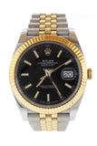 Rolex Datejust 41 Black Dial 18K Yellow Gold And Steel Watch 126333 / None Pre-Owned-Watches