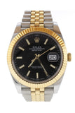 ROLEX Datejust 41 Black Dial 18K Yellow Gold and Steel Watch 126333