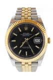 ROLEX Datejust 41 Black Dial 18K Yellow Gold and Steel Watch 126333