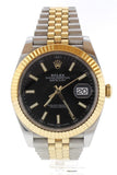 Rolex Datejust 41 Black Dial 18K Yellow Gold And Steel Watch 126333 Pre-Owned-Watches