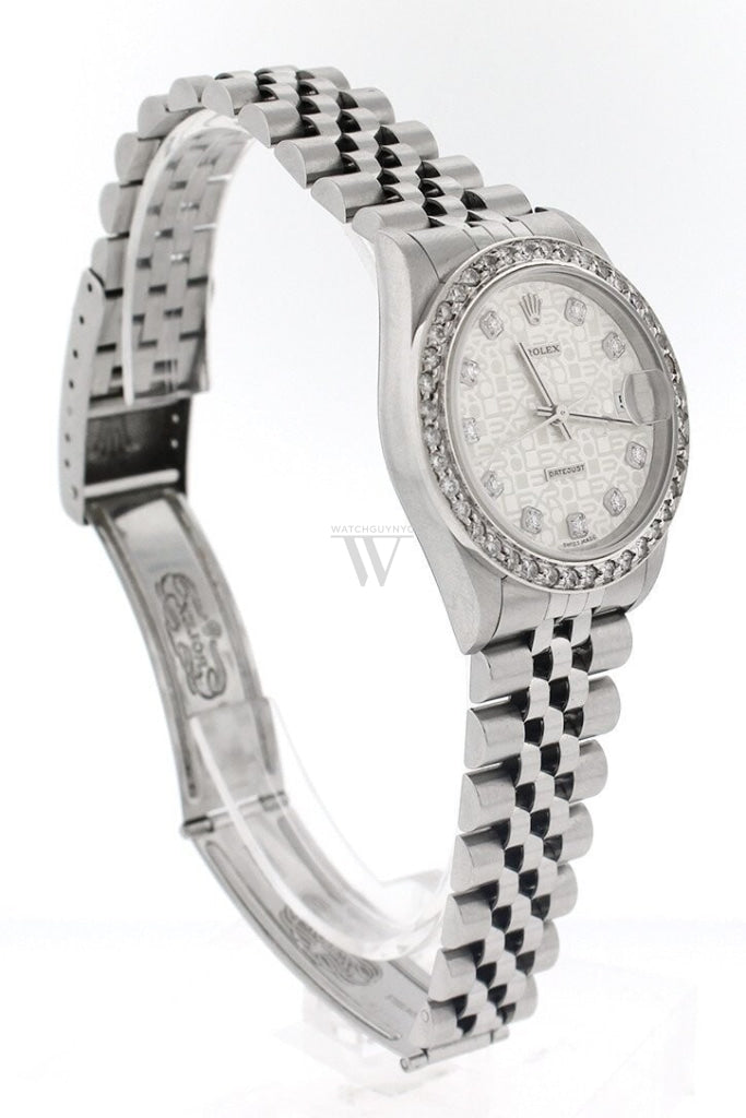 Custom Rolex Datejust Lady 31 Silver Diamond Dial Bezel Ladies Watch 178274 Watches