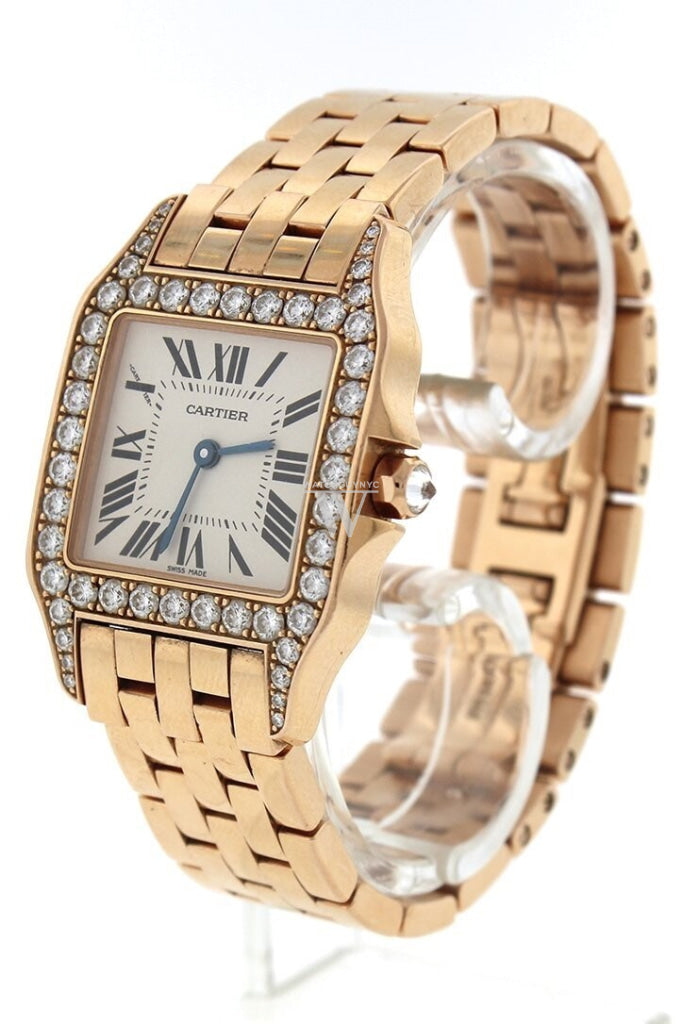 Cartier Santos Demoiselle 18kt Rose Gold Diamond Large Ladies