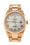 Rolex Day-Date 36 18 ct Everose Gold Watch 118205 Pre-Owned