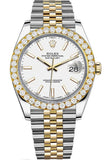 Rolex Custom Diamond Bezel Datejust 41Mm White Dial Two Tone Jubilee Mens Watch 126333 / Si None