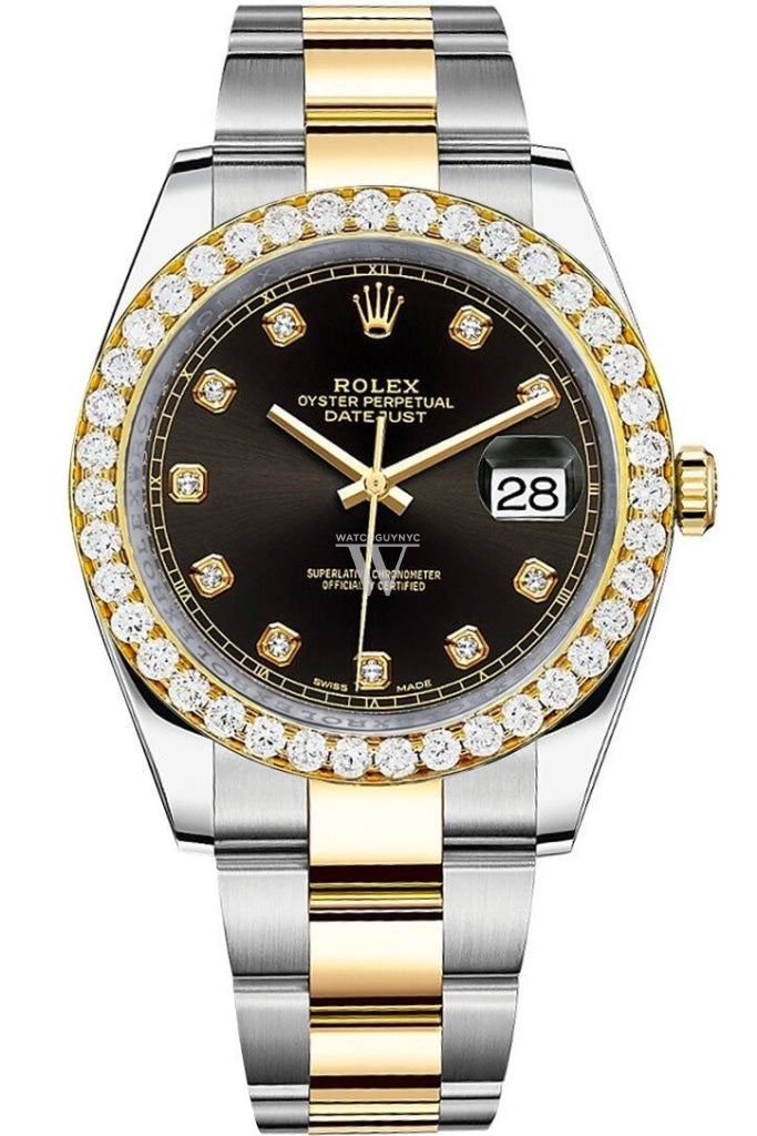 Rolex Custom Diamond Bezel Datejust 41 Black set with Diamond