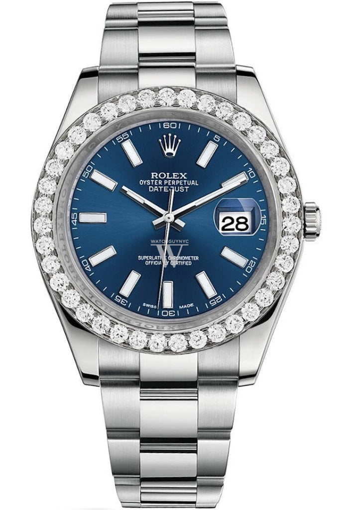 Diamond rolex blue face Clearance