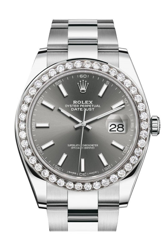 Dark top rhodium datejust